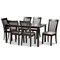 Baxton Studio Minette Gray Upholstered and Espresso Wood 7-Piece Dining Set 166-10522-10519 - alternate 1